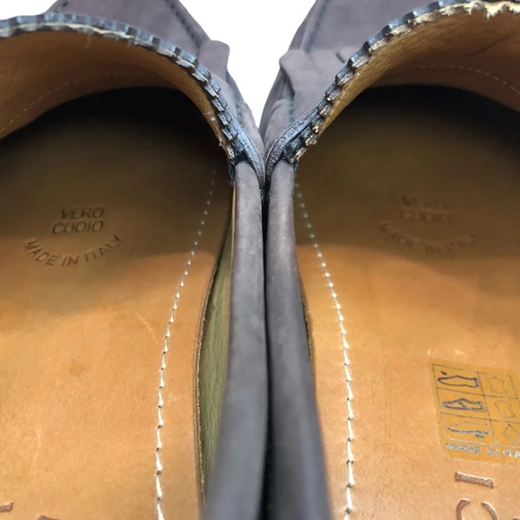 Gucci 337066 Suede Fringe  Driver Loafers | Dark brown | Men’s Size 6 - Picture 9 of 11